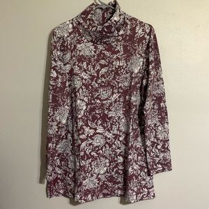 Cuddl Duds Purple Floral Long Sleeve Top